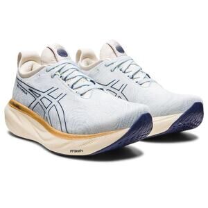 ASICS Women's Gel-Nimbus 25 Running Shoes, 8 US , Sky/Cream